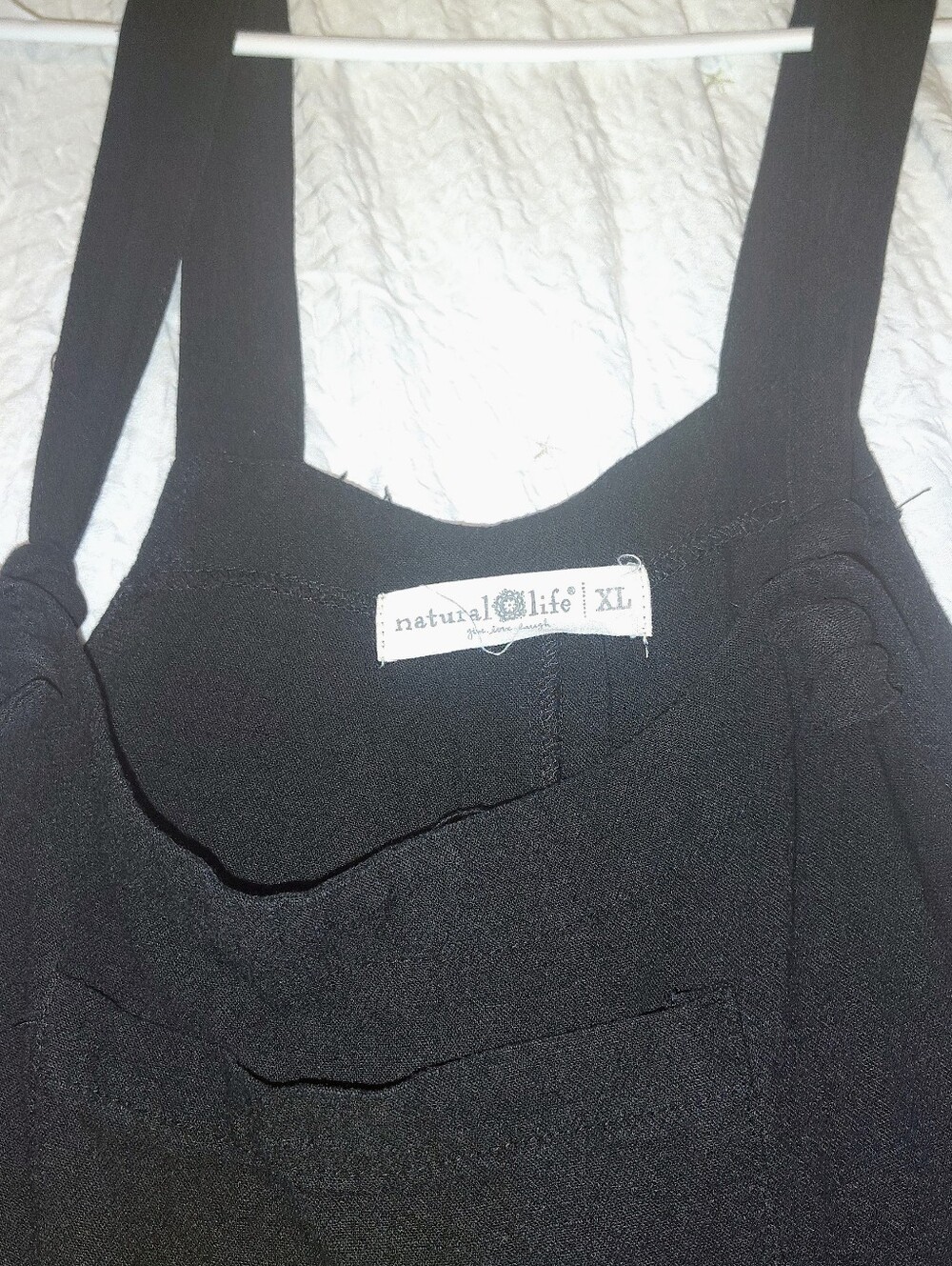 NATURAL LIFE Black Wide-Leg Tie-Strap Jumpsuit with Pockets- Carrington! - Picture 6 of 10